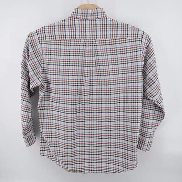 Brooks Brothers Tattersall Check Button Down Shirt Multicolor Mens Medium Flaw - Picture 4 of 9
